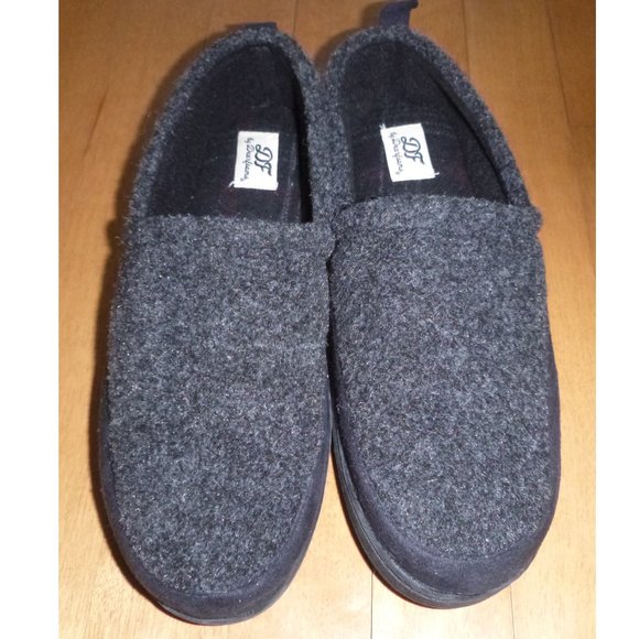 Men's Dearfoams Felted Moccasin Slippers Size Small 7/8  Memory Foam NWT - Picture 2 of 3